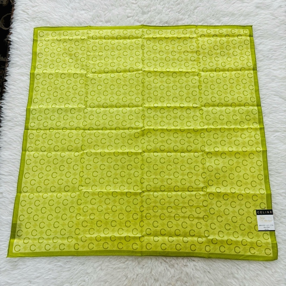 CELINE C Logomania Monogram 100% Cotton Square Bandanna/ Scarf Size 23” x 23” - Picture 11 of 16